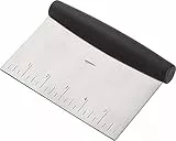 Amazon Basics - Raschietto/Tagliaimpasto multiuso, in acciaio inox, Argento, Nero