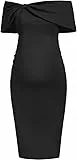 Maacie Abiti Premaman Senza Spalline Abiti Laterali Spacco Bodycon Abito Da Gravidanza, Nero , M