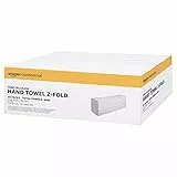 AmazonCommercial Asciugamani di carta in pura cellulosa con piega a Z, a 2 veli, 200 unità,confezione da 20, 4000 Z-Fold Sheets, Colore bianco