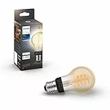Philips Hue White Ambiance Filament, Lampadina a Filamento Connessa, Bluetooh, E27, Dimmerabile, 7 W, Luce Bianca da Calda a Fredda