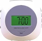 Aidapt Sveglia a vibrazione. Non disturbare il partner, con display LCD, con cinturino con clip, supporto integrato per supporto da scrivania, funzione snooze, retroilluminazione integrata