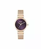 Hugo Orologio Analogico al Quarzo da Donna con Cinturino in Maglia Metallica in Acciaio Inossidabile Color Oro Rosso - 1540128