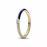 Pandora Anello da donna Pavé & Blu Oro 162528C01, Argento sterling, Zirconia cubica