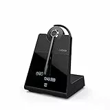 Jabra Engage 75 On-Ear DECT Cuffie Wireless Convertibili - Certificate Skype For Business - Cancellazione Avanzata del Rumore per Telefoni Fissi e Softphone - Nero - Versione UE