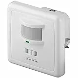 Goobay 95171 Sensori / Rilevatore di movimento a infrarossi / acustico per montaggio ad incasso a parete; rilevamento 160°, portata 9 m, per uso interno (IP20), adatto a LED