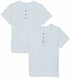 Amazon Essentials Serafino a Maniche Corte in Cotone Biologico dalla vestibilità Comoda (precedentemente Amazon Aware) Bambini e Ragazzi, Pacco da 2, Bianco, 4 Anni