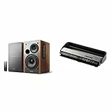 Edifier R1280T Diffusori da Scaffale Alimentati - Monitor Studio Nearfield 2.0 - Diffusore Monitor Studio - Struttura in Legno - 42 Watts RMS & Hama 116204 Spazzola Puliscidischi, Nero/Alluminio