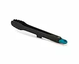 Joseph Joseph Duo Pinze da cucina con sistema di bloccaggio, resistente al calore e con poggiautensili integrato, Nero/Blu