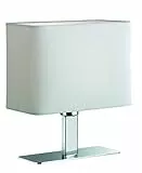 Reality R50111001 Ming Lampada Tavolo, 1xE14, 40 W, Cromo/Bianco, 20x10.5x22.5 cm, metallo;metallo/tessuto