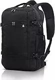 Aerolite Bagaglio a Mano 3-in-1 Zaino da Viaggio/Borsone da Aereo/Valigia da Cabina/Borsa a Tracolla per Computer Portatile 15’’, 55x35x20, Nero