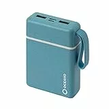 Powerbank caricabatterie portatile da 10.000 mAh con 2 uscite USB da 2.1A per ricarica rapida realizzato al 35% con materiali biodegradabili
