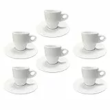 Set 6 Tazzine Tazze Caffe' Laura Bianca in Ceramica con Piattini
