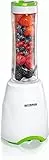 Severin SM 3735 Smoothie Mini frullatore 2 contenitori da 600 ml in tritan BPA Free Lavabili in lavastoviglie, Lame in Acciaio Inox di Ottima qualità, Funzione Pulse, 300 W, 0 Decibel, Plastica, Black