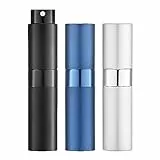 Toureal Spruzzino Nebulizzatore Piccolo Porta Profumo da Viaggio, Atomizzatore Profumo (BlackBlueSilver 3 pezzi da 8 ml)