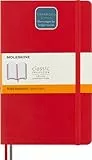 Moleskine - Classic Notebook Expanded, Taccuino a Righe, Copertina Morbida e Chiusura ad Elastico, Formato Large 13 x 21 cm, Colore Rosso Scarlatto, 400 Pagine