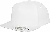 FLEXFIT Cappellino Snapback, Cappellino da Baseball Snapback Cap, Berretto da Baseball Classico con Fodera Frontale, Cotone Twill, Bianco, Unisex, Taglia Unica