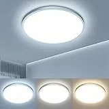 EASY EAGLE Plafoniera LED 36W 3 colore 3000K/4500K/6500K Plafoniere Luce Rotonda 3240LM IP44 Lampada da Soffitto per Camera Cucina Soggiorno Ø30cm