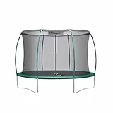 Ultrasport Trampolino giardino XL, diametro 244 cm, capacità carico fino a 100 kg, grande trampolino esterno con molto spazio e molte caratteristiche di sicurezza, set completo di trampolino, Verde