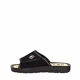 FASS 1851.1 Nero Ciabatta Uomo con Strappo E Sottopiede Legno Nautico (Nero, Numeric_42)