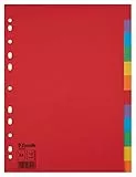 Esselte Divisori per Raccoglitori con 12 Tasti, Formato A4, Rosso/Multicolore, Cartoncino Robusto Riciclato, 100202