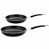 Meyer Set di 2 padelle antiaderenti, adatte come padelle per piano cottura a induzione, 20 e 28 cm, lavabili in lavastoviglie, manici resistenti al calore, impugnatura morbida