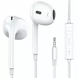 MOSWAG Cuffie in-Ear Auricolari con Filo e Microfono, Cuffie con Filo Jack 3.5mm, Cuffiette con Controllo del Volume Compatibili con Smartphone, Computer, Laptop, iPad, lettori MP3
