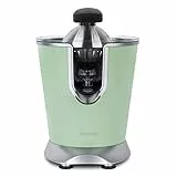 h.koenig Spremiagrumi elettrico professionale, in acciaio inox, verde, effetto opaco, AGR88, senza BPA, rapido, silenzioso, potente, 160 W, antigoccia, lavabile in lavastoviglie