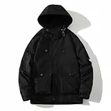 GURUNVANI Giacca da uomo Graffiti Giacche Leggeri Cotone Stampa Giacca Bomber Volo Hip Hop, Jk9632nero, XXX-Large