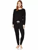 Iris & Lilly Tuta Sportiva Leggera con Felpa e Pantaloni Jogger Donna, Nero, 46