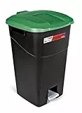 Tayg - Contenitore per rifiuti, 60 litri, con pedale, base nera e coperchio verde