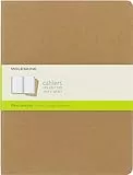 Moleskine Cahier Journal, Set 3 Quaderni con Pagina Bianca per Appunti, Copertina a Tinta Unita in Cartoncino e Cucitura a Vista, Colore Marrone Avana, Dimensione Extra Large 19 x 25 cm, 120 Pagine