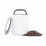 Planetary Design Airscape Kilo - Contenitore per caffè con coperchio ermetico brevettato, valvola a 2 vie, mantiene la freschezza, contiene 1 kg di chicchi secchi (bianco opaco)