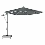 Doppler Ombrellone a pendolo EXPERT 350 cm – Ombrellone rotondo per giardino e terrazzo – orientabile su entrambi i lati – girevole fino a 360 gradi – ca. 350 cm – antracite