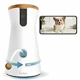 Furbo Dog Camera a 360°: [Nuovo 2023] Videocamera per Animali Grandangolare a Visione Rotante a 360° con Lancio Croccantini, Visione Nottura a Colori, Panoramica in HD 1080p, Audio Bidirezionale