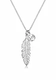 Elli Collana Donne Ciondolo Piuma Boho con Cristallo in Argento Sterlino 925