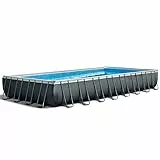 Intex 26374GN - Piscina Ultra XTR Frame Rettangolare, con Pompa Filtro a Sabbia, Scaletta e Teli, 975x488x132 cm