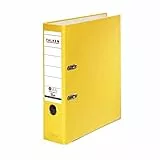 FALKEN Raccoglitore ecologica originale ad anelli, prodotto in Germania, con rivestimento esterno colorato, 5 cm, DIN A4, Certificazione Blauer Engel, neutralità climatica, giallo