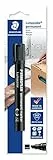 Staedtler Lumocolor® permanent marker, colore nero, pennarello indelebile con punta a scalpello, 350-9 BKDA.
