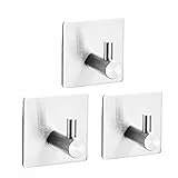 Ganci Adesivi Bagno 3 PCS Gancio Appendi Accappatoio Bagno Adesivo in Acciaio Inox Portasciugamani Gancio Appendiabiti da Parete Autoadesivo per Cucina e Bagno