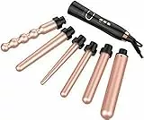 BESTOPE PRO Ferro arricciacapelli professionale 6 in 1, ferro arricciacapelli 9 mm 32 mm, fusti in ceramica PTC LCD 220 °C con regolazione della temperatura