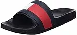 Tommy Hilfiger Scarpe da Mare Uomo Rubber TH Flag Pool Slide Ciabatte, Bianco (White), 42 EU
