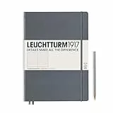 LEUCHTTURM1917 344815 Taccuini Master Slim (A4+), Copertina rigida, 123 pagine numerate, Antracite, Puntini