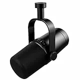 VeGue Microfono dinamico per voce per podcast, giochi, streaming e registrazione dal vivo, Uscita per cuffie incorporata, Pulsante Mute LED, Microfono cardioide USB/XLR in metallo