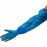 ARNOMED Manicotti braccia in CPE blu, manicotto braccio 100 pz., copribraccio con elastico su entrambe le aperture, copri braccio per uomo/donna, manicotti monouso lavoro 40x20cm, coprimaniche monouso