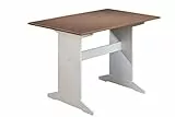 Inter Link Tavolo da pranzo in legno massiccio di pino, 110 x 70 x 75 cm, laccato bianco e marrone