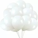 YMSZ Palloncini Compleanno Bianchi, 50 Pezzi Palloncino Elio 12 Pollici per Festa Matrimonio Anniversario Fidanzamento Battesimo Addio al Nubilato Decorazione