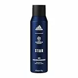Adidas UEFA Star Edition, Deo Body Spray, Spray Deodorante Uomo, Formula Vegana, Protezione 48 ore, 150ml