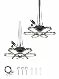 185W Lampada da Garage a LED,18500LM Luce Led Garage con 6 Regolabili Pieghevole Pannelli,Plafoniere con spina e cavo di alimentazione da 1.5M, 6500K plafoniera led soffitto garage per Cantina