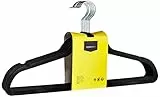 Amazon Basics - Gruccia in velluto con portapantaloni, 100 pezzi, Nero