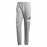 adidas Men's Essentials Performance Logo Pants, Medium Grey Heather/White/Black, X-Large